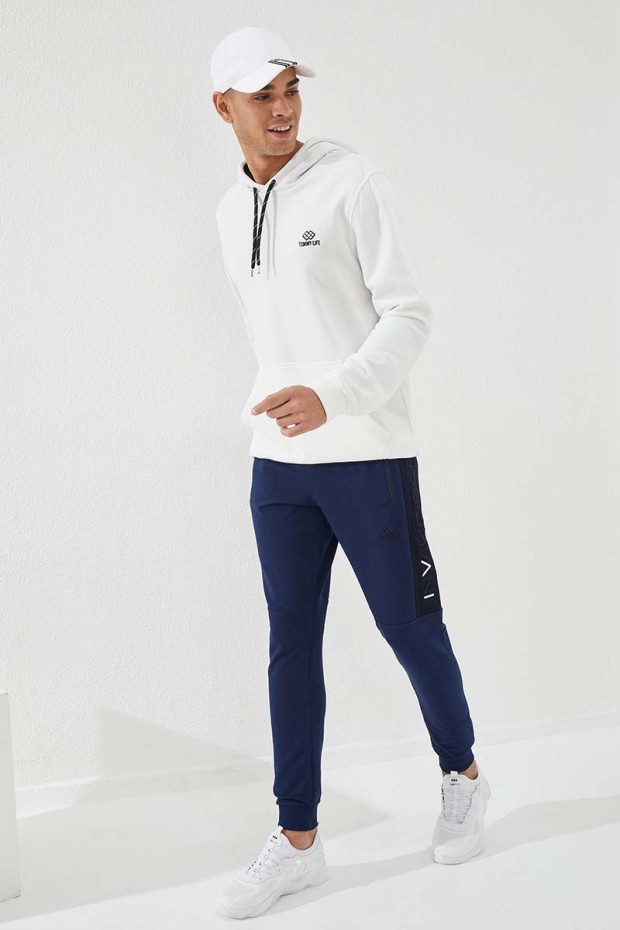 Invincible Side-Printed Indigo Men's Tracksuit Bottom