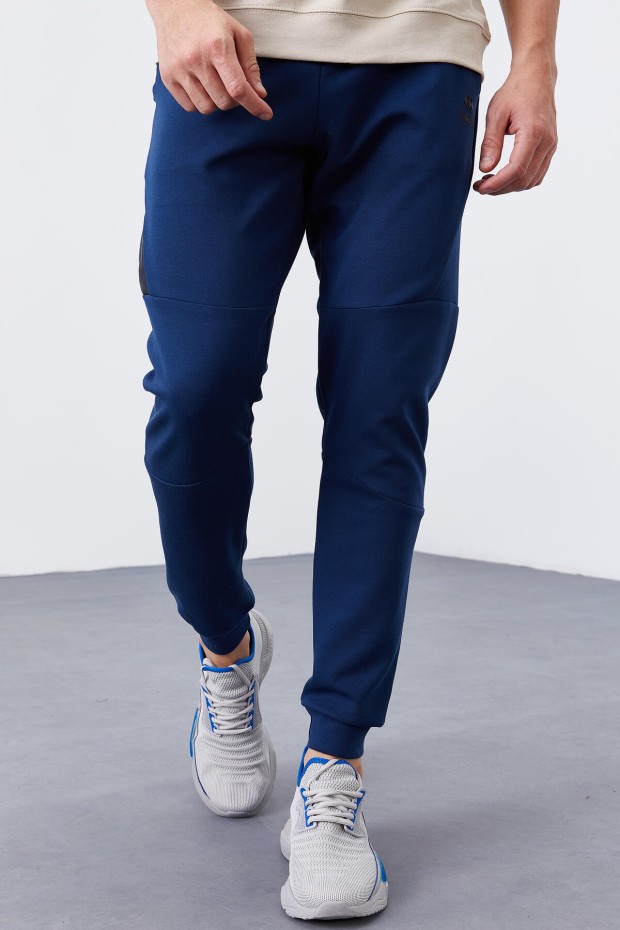 Tommy Life Reverse Zipper Indigo Men's Tracksuit Bottom