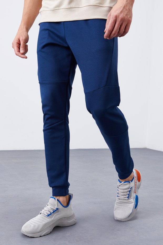 Tommy Life Reverse Zipper Indigo Men's Tracksuit Bottom