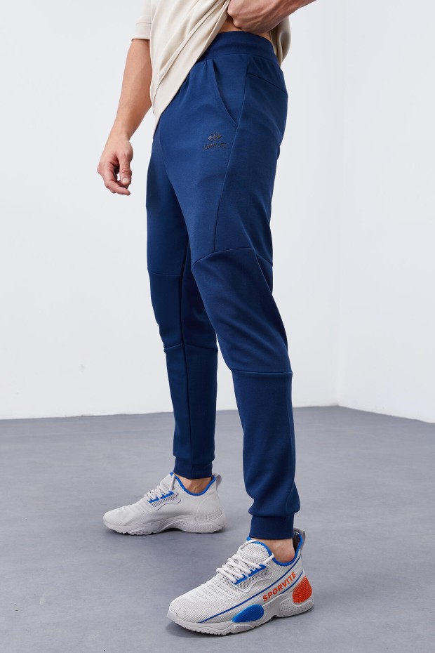 Tommy Life Reverse Zipper Indigo Men's Tracksuit Bottom