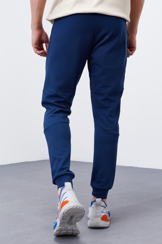 Tommy Life Reverse Zipper Indigo Men's Tracksuit Bottom