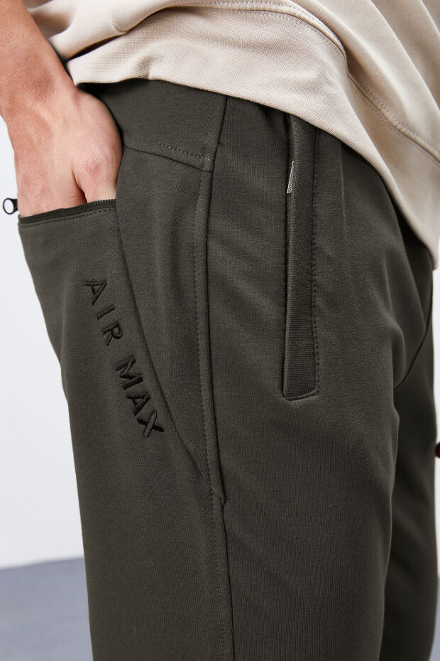 Tommy Life Zipper Pocket Khaki Men's Tracksuit Bottom - 6
