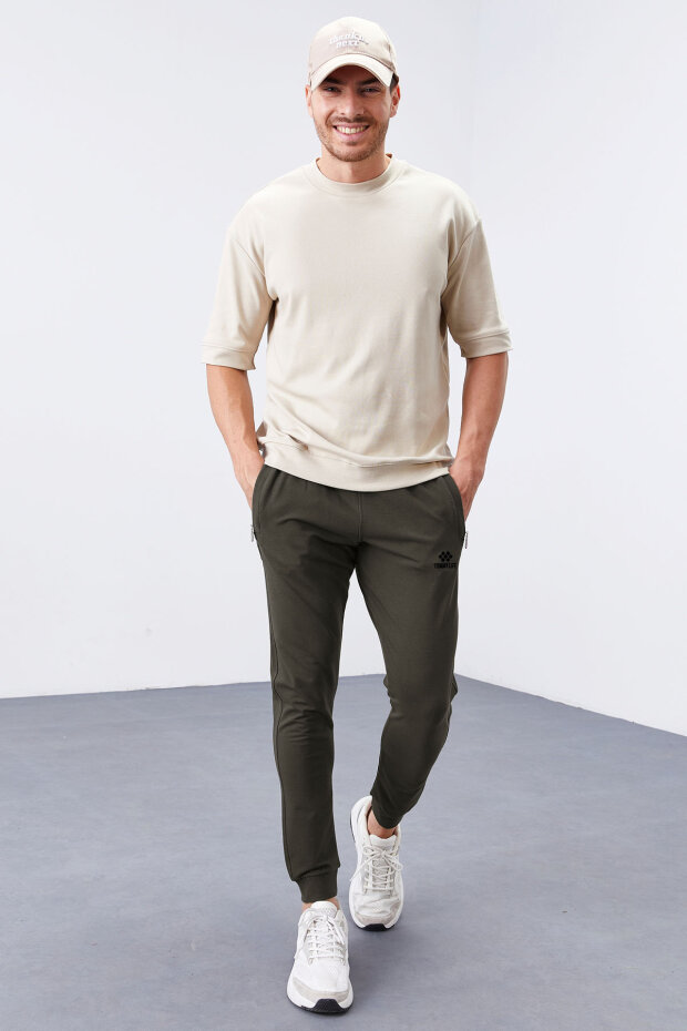 Tommy Life Zipper Pocket Khaki Men's Tracksuit Bottom - 5