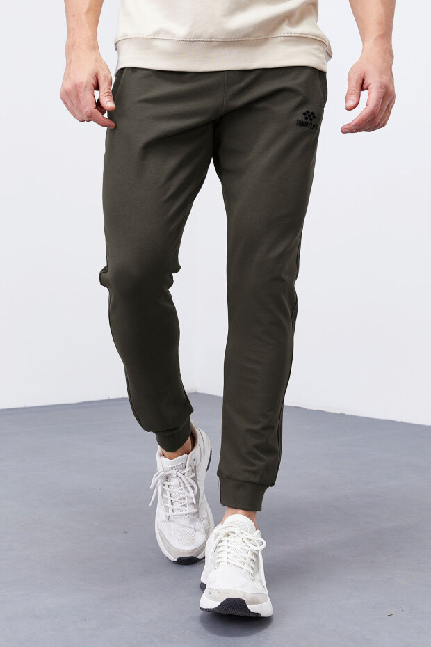 Tommy Life Zipper Pocket Khaki Men's Tracksuit Bottom - 2