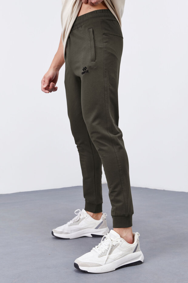 Tommy Life Zipper Pocket Khaki Men's Tracksuit Bottom - 4