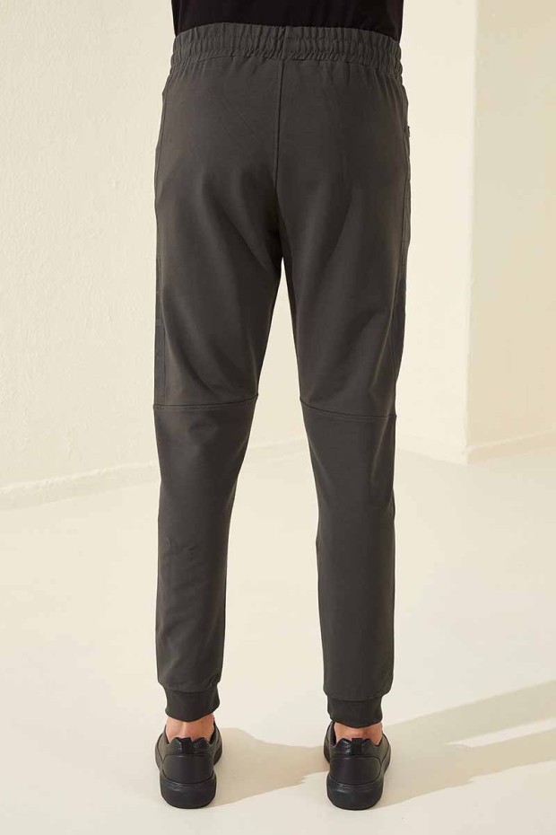 Tommy Life Nineteen Printed Khaki Men's Tracksuit Bottom