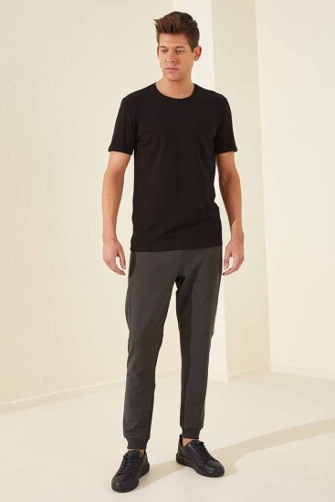 Tommy Life Nineteen Printed Khaki Men's Tracksuit Bottom - Thumbnail