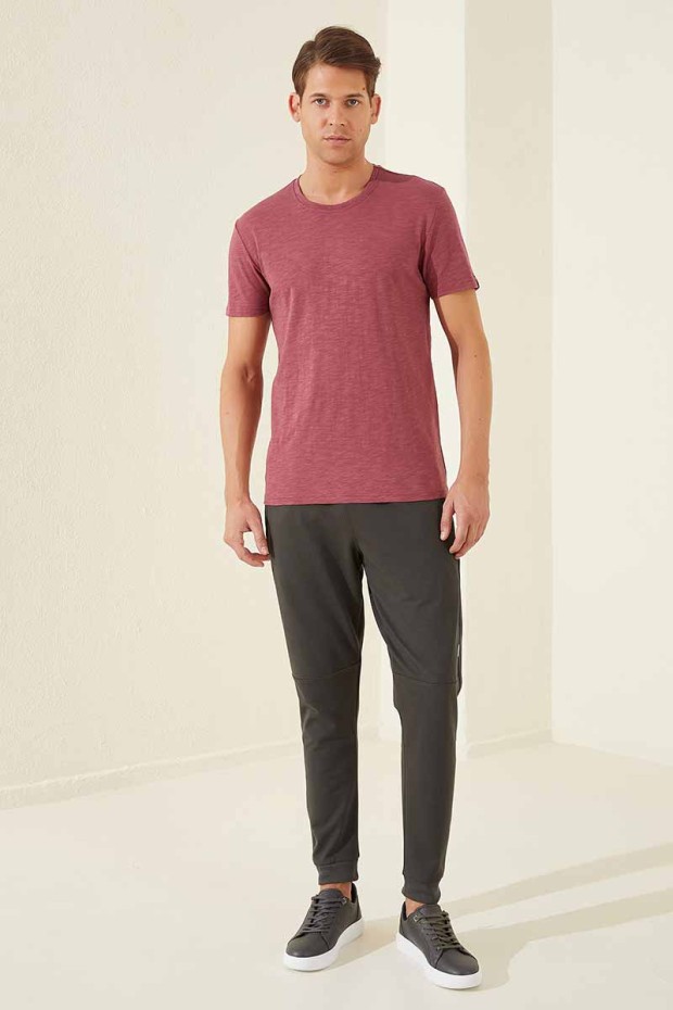 Tommy Life Side Detailed Cuffed Khaki Men's Tracksuit Bottom