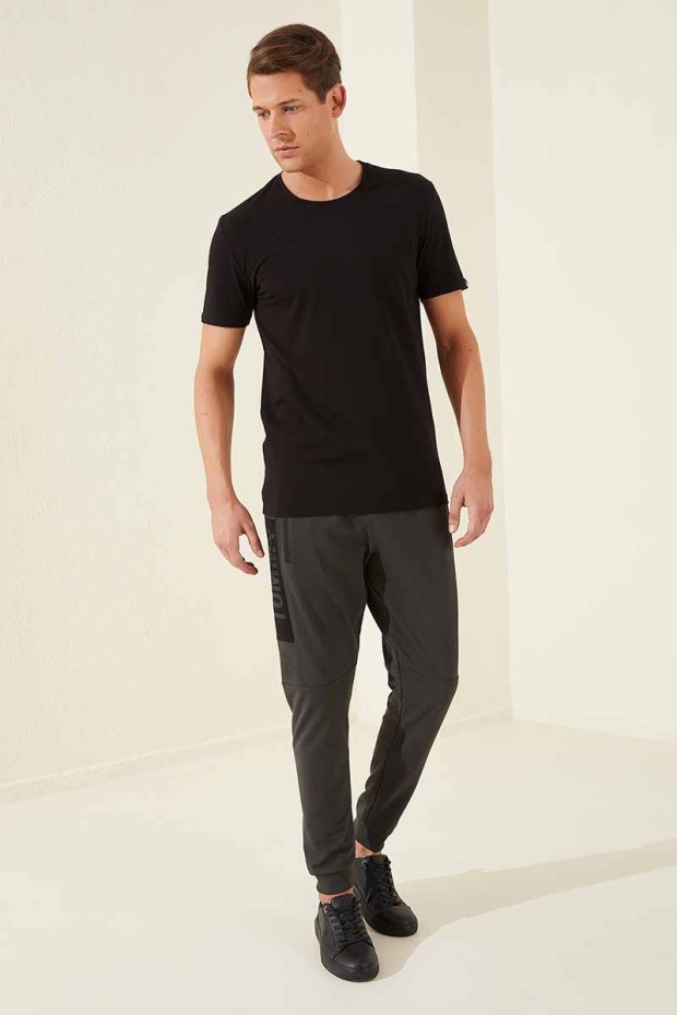 Tommy Life Zipper Pocket Khaki Men's Tracksuit Bottom