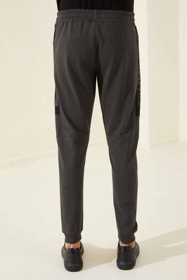 Tommy Life Zipper Pocket Khaki Men's Tracksuit Bottom - Thumbnail