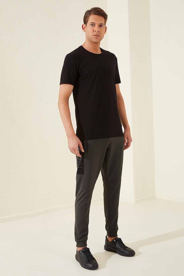 Tommy Life Zipper Pocket Khaki Men's Tracksuit Bottom