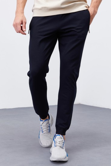 Tommy Life Zipper Pocket Navy Blue Men's Tracksuit Bottom - TOMMYLIFE (1)