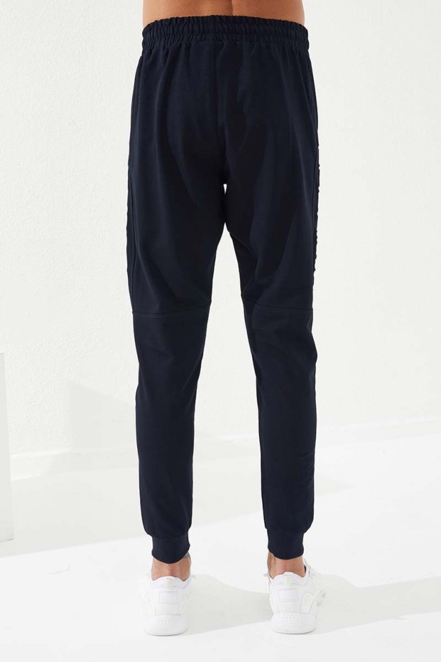 Invincible Side-Printed Navy Blue Men's Tracksuit Bottom