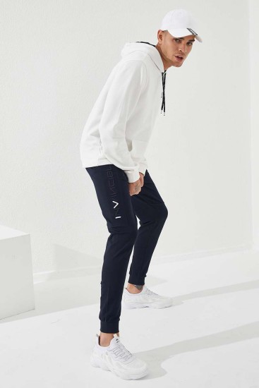 Invincible Side-Printed Navy Blue Men's Tracksuit Bottom - Thumbnail