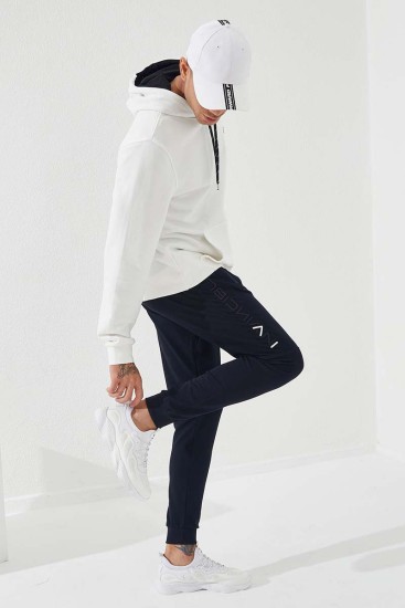Invincible Side-Printed Navy Blue Men's Tracksuit Bottom - Thumbnail