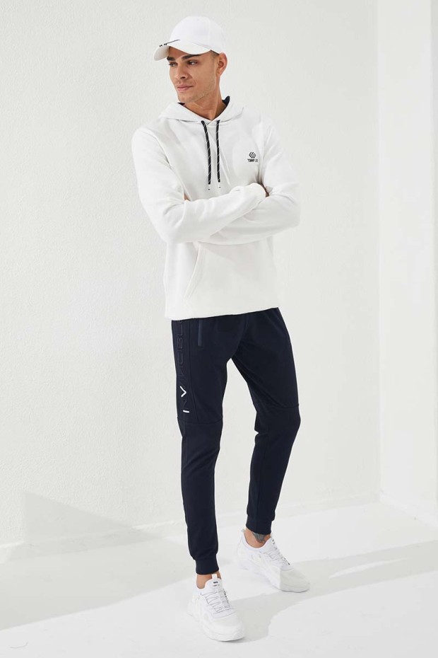 Invincible Side-Printed Navy Blue Men's Tracksuit Bottom