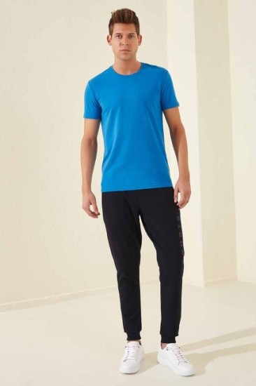 Tommy Life Sports Printed Navy Blue Men's Tracksuit Bottom - Thumbnail
