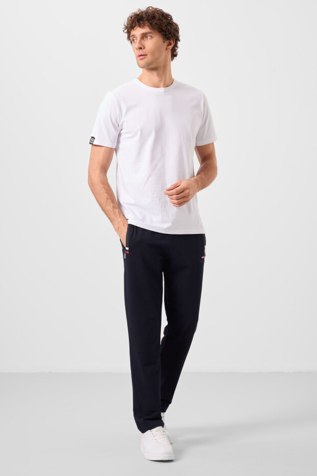 Tommy Life Striped Pocket Navy Blue Men's Tracksuit Bottom