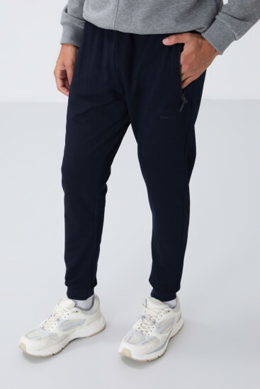 Tommy Life Zipper Pocket Navy Blue Men's Tracksuit Bottom - TOMMYLIFE (1)