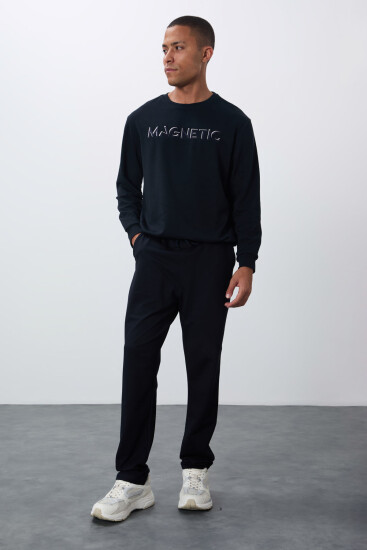 Tommy Life Classic Embroidered Navy Blue Men's Tracksuit Bottom - TOMMYLIFE (1)