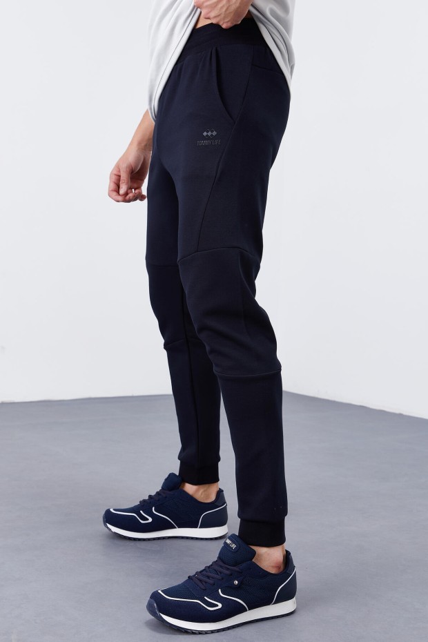 Tommy Life Reverse Zipper Navy Blue Men's Tracksuit Bottom