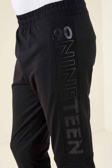 Tommy Life Nineteen Printed Navy Blue Foil Men's Tracksuit Bottom - Thumbnail
