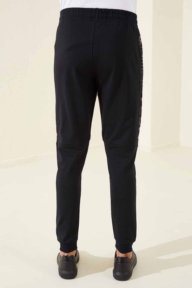 Tommy Life Nineteen Printed Navy Blue Foil Men's Tracksuit Bottom