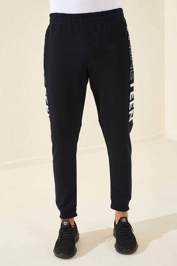 Tommy Life Nineteen Printed Navy Blue-White Men's Tracksuit Bottom