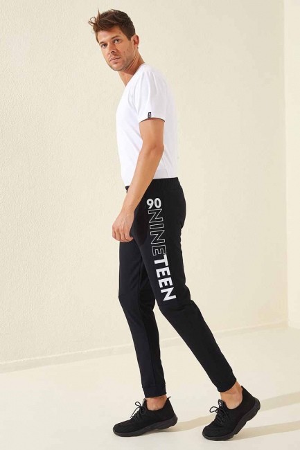 Tommy Life Nineteen Printed Navy Blue-White Men's Tracksuit Bottom