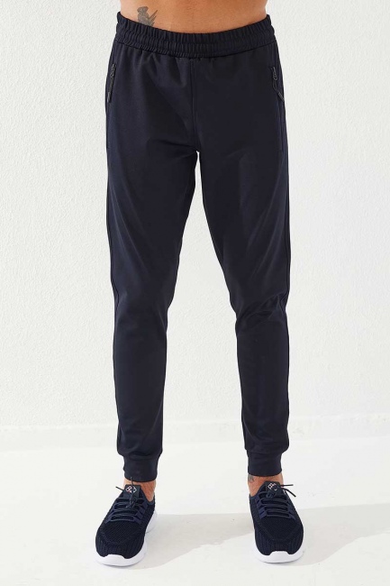Classic Pocket Detailed Scuba Navy Blue Men's Tracksuit - Thumbnail