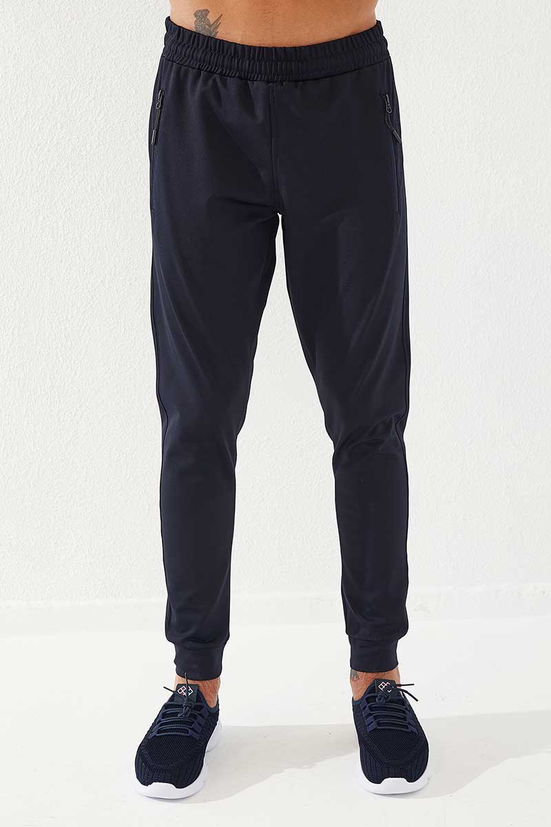 Classic Pocket Detailed Scuba Navy Blue Men's Tracksuit