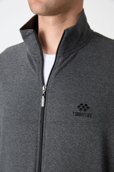 Tommy Life Stand Collar Anthracite-Melange Men's Tracksuits - TOMMYLIFE (1)