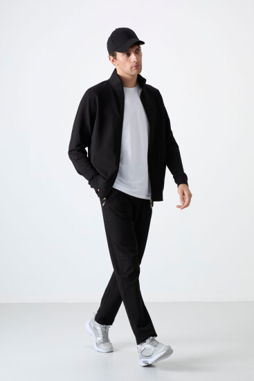 Tommy Life Stand Collar Black Men's Tracksuits 