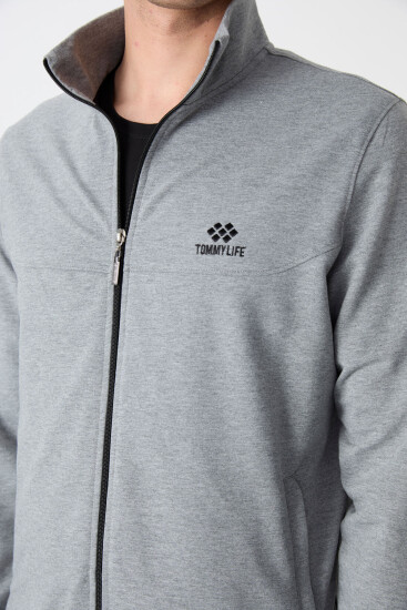 Tommy Life Stand Collar Grey-Melange Men's Tracksuits - TOMMYLIFE (1)