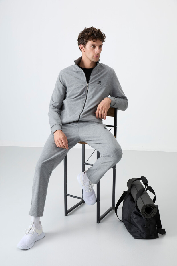 Tommy Life Stand Collar Grey-Melange Men's Tracksuits