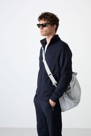 Tommy Life Stand Collar Navy Blue Men's Tracksuits - TOMMYLIFE (1)