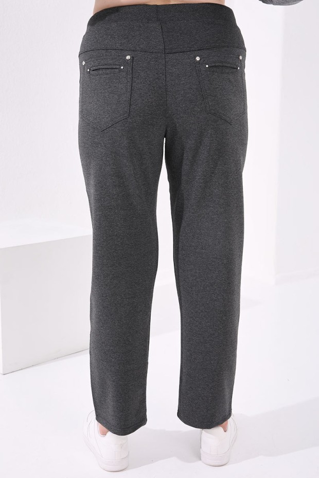 Tommy Life Classical Anthracite Women's Big Size Tracksuit Bottom - 6