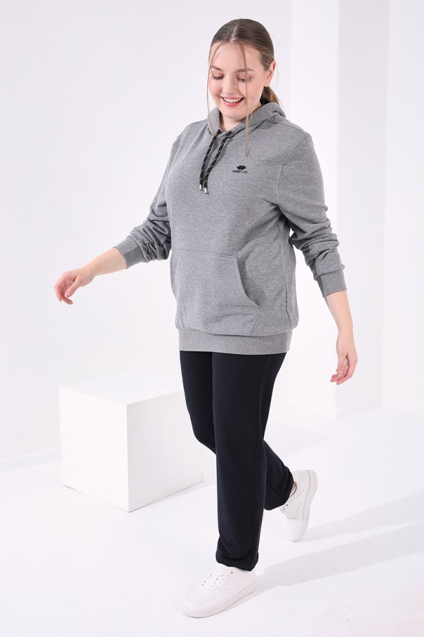 Tommy Life Classical Navy Blue Women's Big Size Tracksuit Bottom - 2