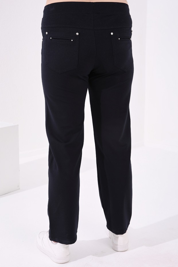 Tommy Life Classical Navy Blue Women's Big Size Tracksuit Bottom - 6