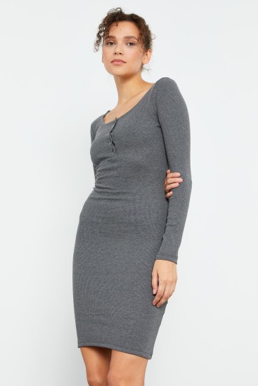 Women's Camisole Knitwear Anthracite-Melange Dress - 97116 - TOMMYLIFE (1)