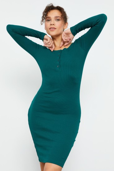 Women's Camisole Knitwear Green Dress - 97116 - TOMMYLIFE (1)