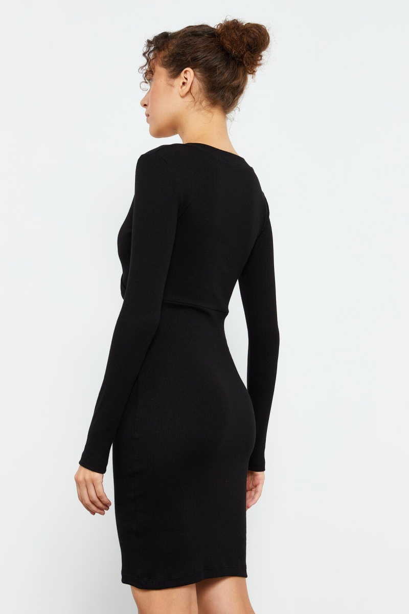 Women's Camisole Knitwear Tight Black Dress - 97118