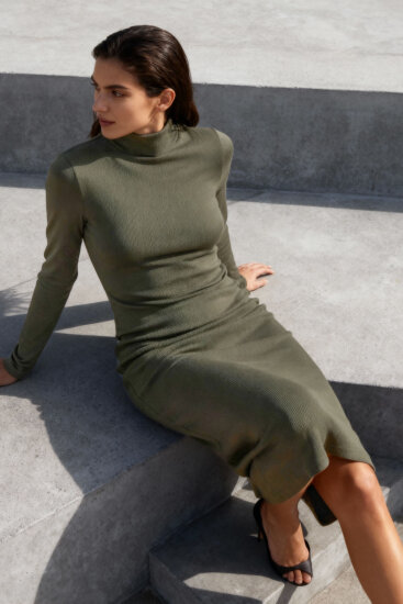 Women's Camisole Knitwear Tight Green Dress - 97117 