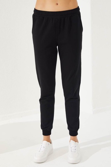 Women's Half Zippered Jogger Cinnamon-Black Tracksuit - 95263 - Thumbnail
