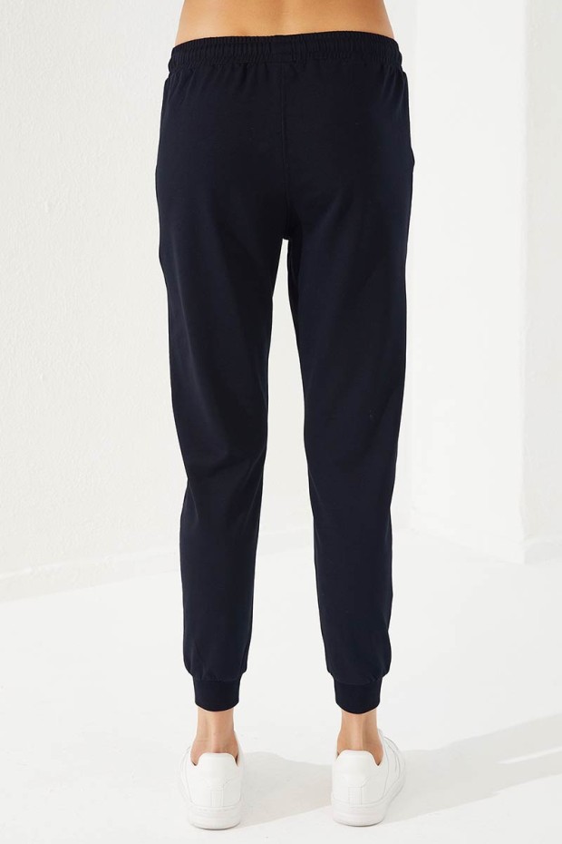 Women's Half Zippered Jogger Navy Blue Tracksuit - 95263
