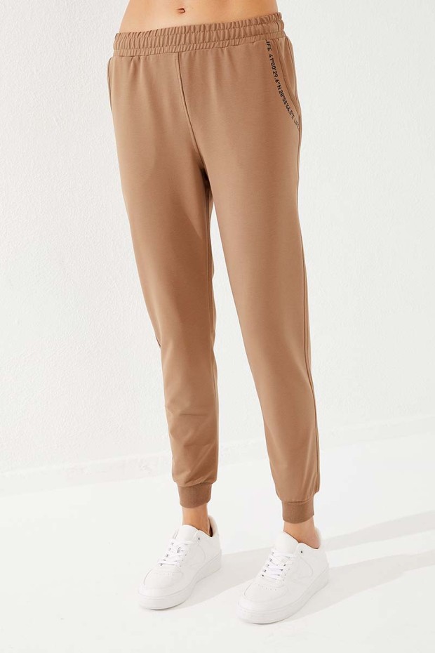 Women's High Waisted Pocket Detailed Jogger Earthlike Tracksuit Bottom - 94574