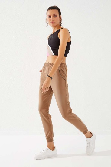 Women's High Waisted Pocket Detailed Jogger Earthlike Tracksuit Bottom - 94574 - Thumbnail