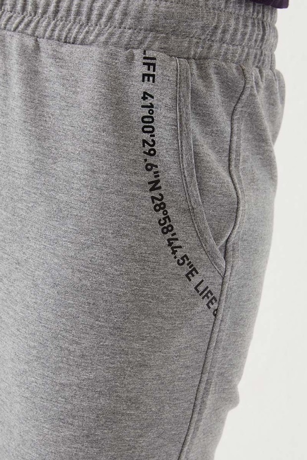 Women's High Waisted Pocket Detailed Jogger Grey Melange Tracksuit Bottom - 94574