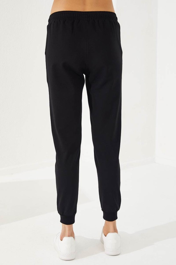 Women's Hooded Jogger Black Tracksuit - 95260