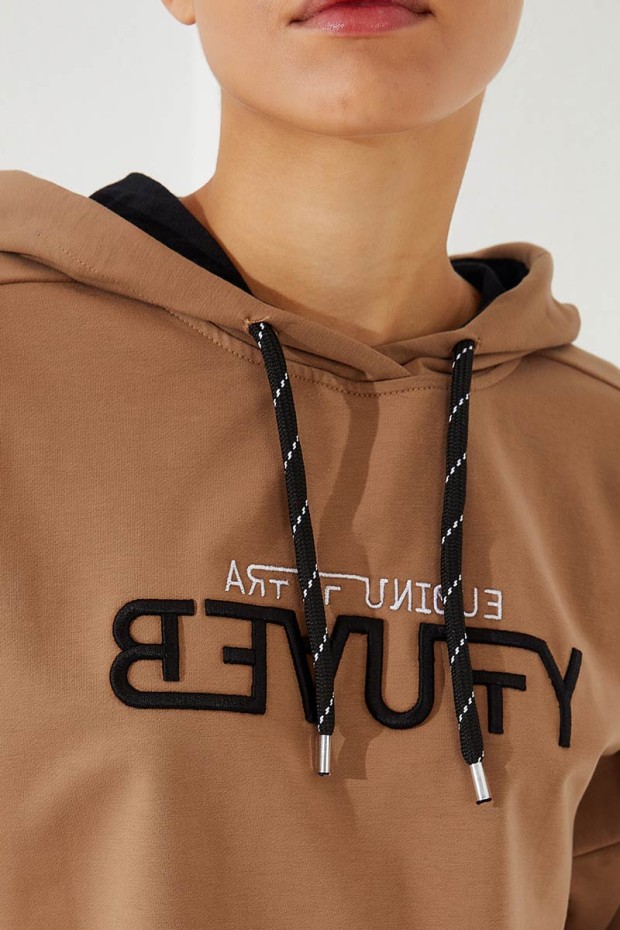 Women's Hooded Jogger Earthlike-Black Tracksuit - 95260